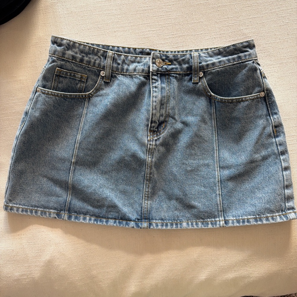 White Fox Denim Mini Skirt